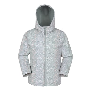 Mountain Warehouse Childrens/Kids Exodus II Camouflage Water Resistant Soft Shell Jacket (Light Khaki)