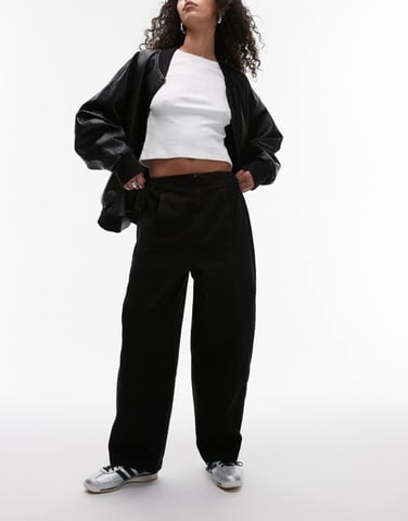 Topshop pull on clean trouser in black