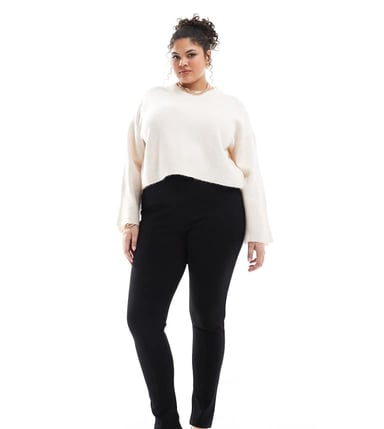 Yours high waisted ponte trousers in black