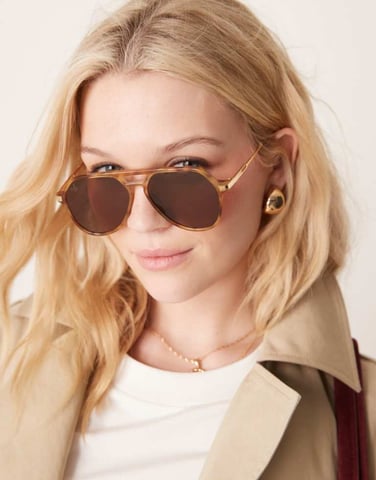 Jeepers Peepers aviator sunglasses light tortoiseshell