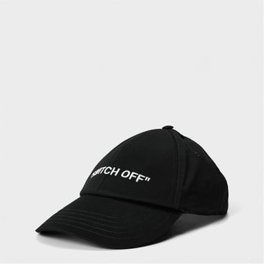 Accessories Off White Arrow Lettering Curved Brim Cap in Black/Red
