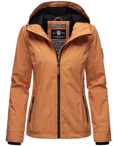 Marikoo Women’s Lightweight Transitional Jacket Water and Wind Resistant with Hood Rusty Cinnamon