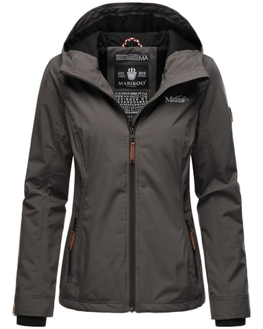 Marikoo Women’s Lightweight Transitional Jacket Water and Wind Resistant with Hood Anthracite