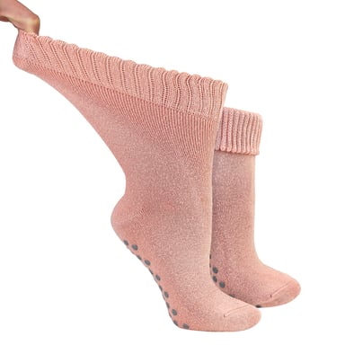 Dames Extra Brede WinterbedSokken met Antislip | Thermische SlaapSokken