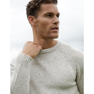 Men's Threadbare Ravenswood Crew in Ecru Nep