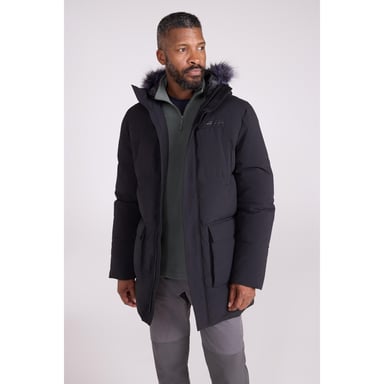 Mountain Warehouse Mens Fern Water Resistant Padded Parka (Black)
