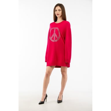 Moschino Fuchsia Wool Casual Dress