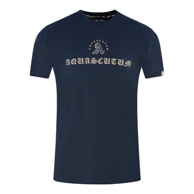 Aquascutum Unisex Adult Script Logo T-Shirt (Navy Blue)