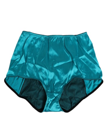 Dolce & Gabbana Aqua Green Satin Högmidjade Trosor Underkläder
