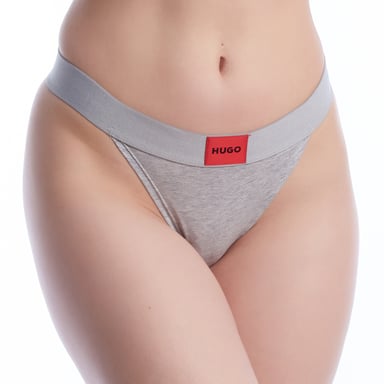 Women's Elastic Cotton Thong with Logo 50492326