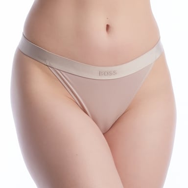 Women's Elastic Cotton Thong with Logo 50520398