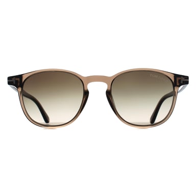 Tom Ford Holt-02 FT1302 45B glanzende lichtbruine zonnebril met kleurverloop