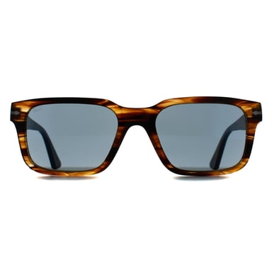Persol PO3272S 123556 gestreepte zwart & bruin lichtblauwe zonnebril