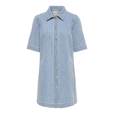 Only onlbelle boucle s/s dnm dress bj 15371185 light blue denim