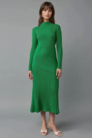 Ribbed Half Turtleneck Bodycon Knit Dress