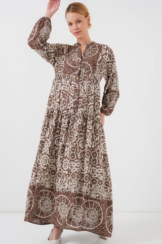 Printed V-Neck Maxi Dress