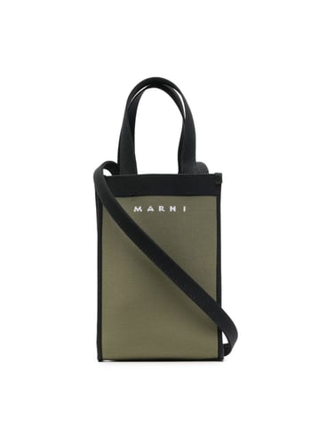 Logo Knit Crossbody Tote Bag