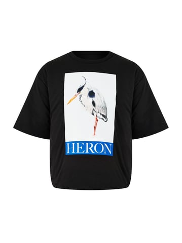 Gewatteerd T-shirt met geschilderd reigerlogo