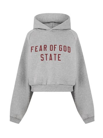 Essentials Logo Fleece Cropped Hoodie