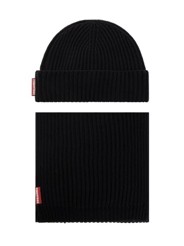 Warmy Logo Tag Beanie And Scarf Set