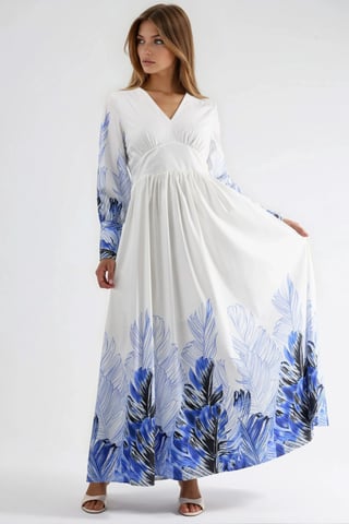 Tropical Floral Print Maxi Dress