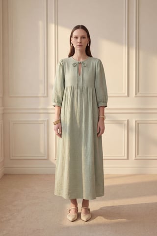 Maxi-jurk met strikdetail en losse pasvorm