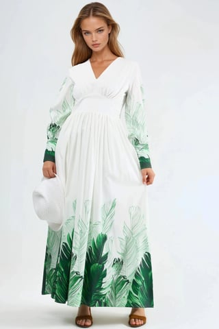 Tropical Floral Print Maxi Dress