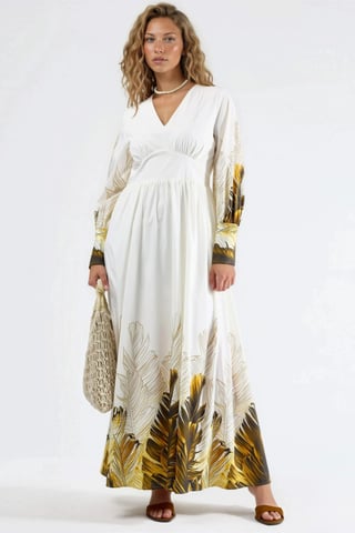 Tropical Floral Print Maxi Dress