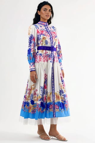 Floral Maxi Dress with Belt