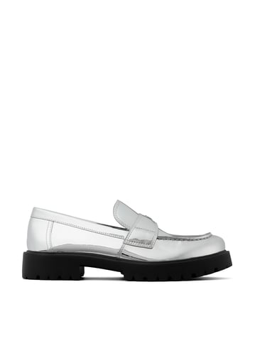 Mirrored Metallic Classic Logo Lug Loafers
