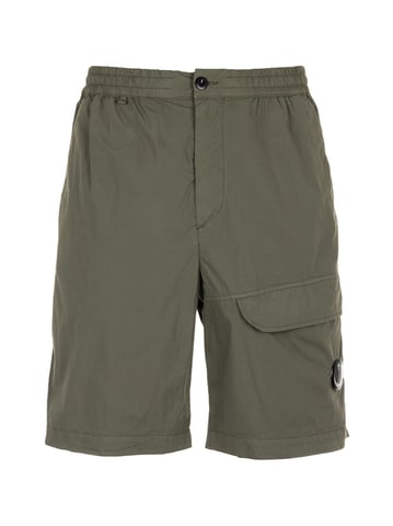 Stretch Bermuda shorts met Lens-logo en cargo-effect
