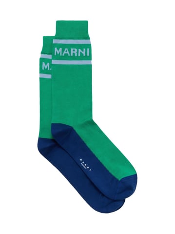 Logo Intarsia Color-Block Socks