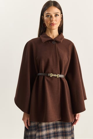 Oversized Overcoat with Button Closure