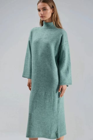 Ribbed Turtleneck Maxi Knit Dress