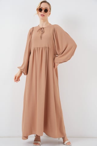 Textured Patterned Maxi Dress with Bow
