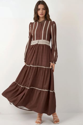 Bloeiende Tippet Maxi Jurk