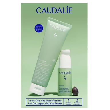 Caudalie Vinopure Anti-Blemish Duo Set - Purifying Cleanser 150ml, Salicylic Serum 30ml