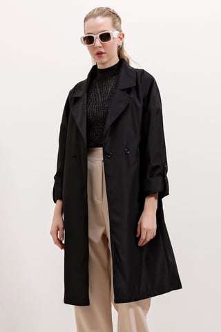 Belted Double Breasted Trench Coat