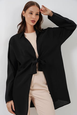 Tie Detail Long Sleeve Kimono