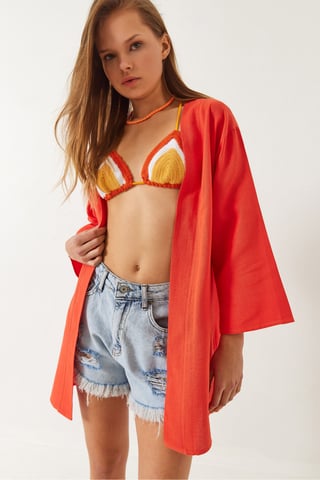 Viscose Linen Blend Kimono