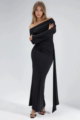Asymmetrisk Bodycon Maxiklänning med Slits