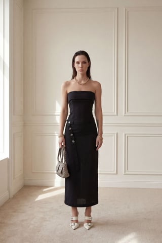 Strapless Maxi Dress with Belt
