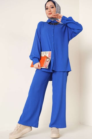 Oversized Skjorta & Byxor Tvådelat Set