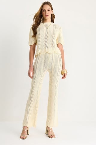 Striped Knitwear Long High Waist Two-Piece Set