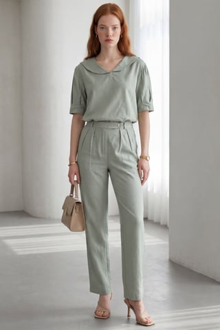 Shawl Collar Buttoned Two-Piece Coord Set
