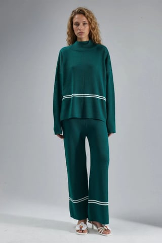 Striped Ribbed Knitwear Co-ord Set