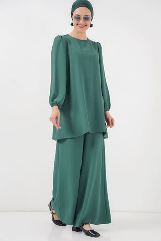 Tunic & Wide Leg Pants Two-Piece Coord Set