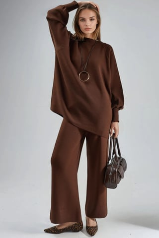 Losse Pastrui & Broek Gebreide Set