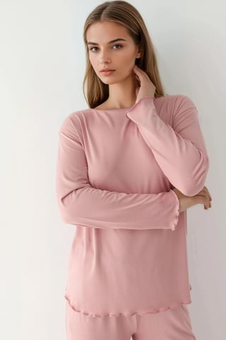 Cozy Relaxed Fit Long Sleeve Pijama Set