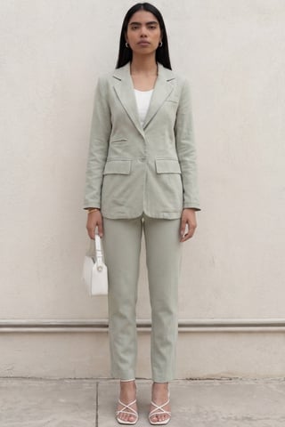 Buttoned Jacket Collar Two-Piece Set